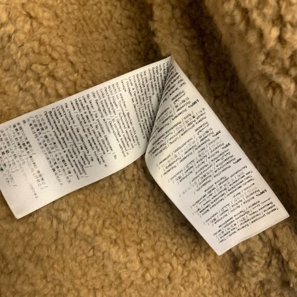 Liu Jo Coat Jacket Faux Suede Shearling Sherpa Penny Lane Moto Lined Tan - Picture 9 of 10